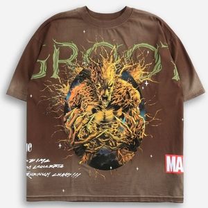 CIVIL REGIMEx GROOT I AM GROOT 199X OVERSIZED TEE IN VINTAGE CHOCOLATE LARGE